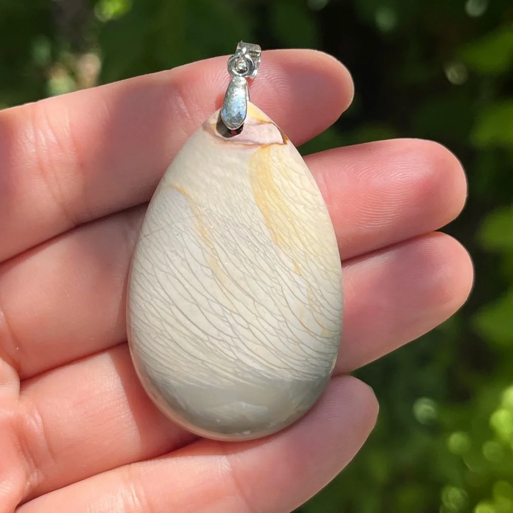 925‎ silver plated natural jasper pendant 1609